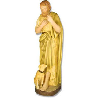 Shepherd with Dog 41 H Nativit Statue - 41-inch