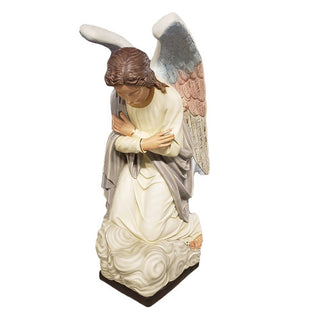 Adoration Kneeling Angel (cros Statue - 56-inch - Realistic Color - Hand-Painted