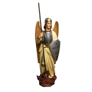 Saint Michael (Shield) Statue - 55-inch - Realistic Color - Hand-Painted