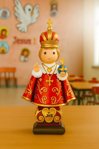 Infant Prague Collectors Edition Miniature Saint Statue | Divine Child King | Little Drops of Water
