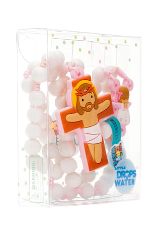 Guardian Angel Catholic Rosary Girls | Pink Prayer Beads | Little Drops of Water