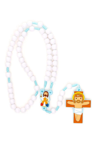 Divine Mercy Catholic Rosary Boys | Blue Prayer Beads | Little Drops of Water