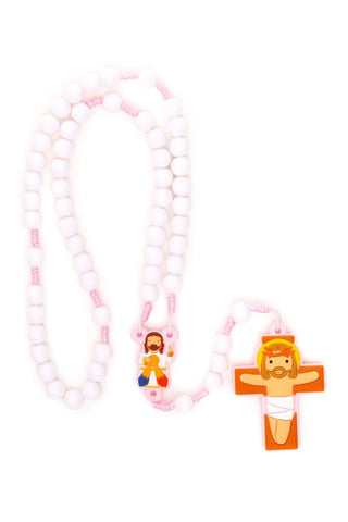 Divine Mercy Catholic Rosary Girls | Pink Prayer Beads | Little Drops of Water