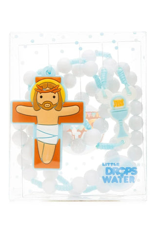 First Communion Catholic Rosary Boys | Blue Prayer Beads | Little Drops of Water