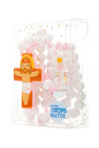 First Communion Catholic Rosary Girls | Pink Prayer Beads | Little Drops of Water