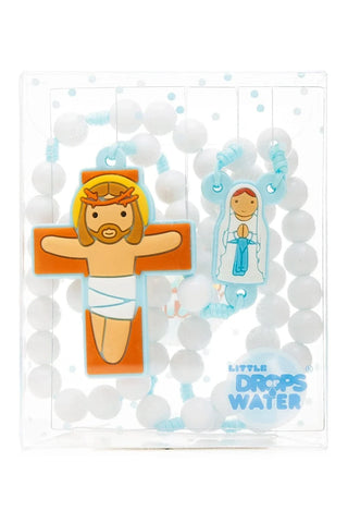 Our Lady Lourdes Catholic Rosary Boys | Blue Prayer Beads | Little Drops of Water