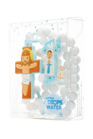Our Lady Lourdes Catholic Rosary Boys | Blue Prayer Beads | Little Drops of Water