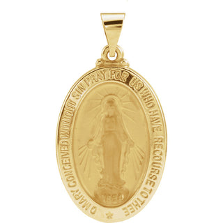 14K Yellow Gold Oval Miraculous Medal