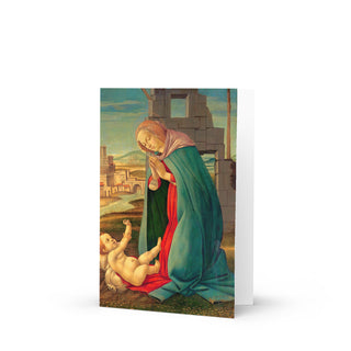 New Baby Card - Madonna Adoring the Child: front