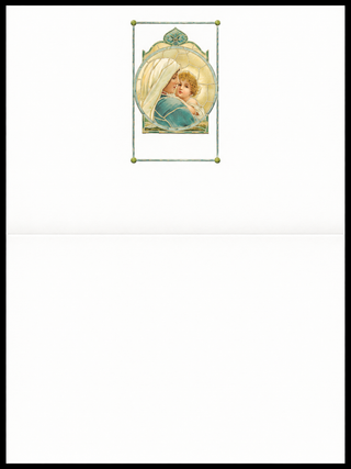 May the Holy Joy of Christmas Snowy Village Christmas Cards, Set of 10: inside of the card