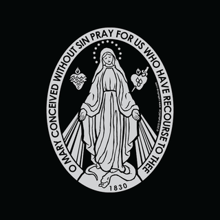 Miraculous Medal Vinyl Transparent Silver Decal