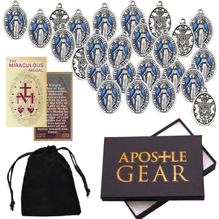 Blue and Silver Miraculous Medals in Bulk
