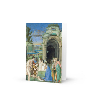 Christmas Card - Nativity with Adoring Shepherds and Angels: front
