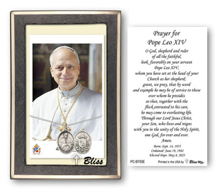 Pope Leo XIV Sterling Silver Medal & Prayer Card - main product image | CatholicShop.com