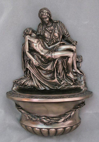 Pieta Font Cold-Cast Bronze 10"