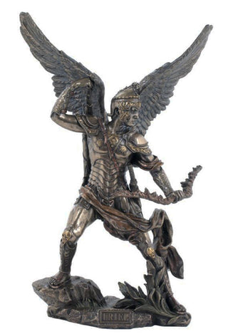 Archangel Uriel Cold-Cast Bronze Lightly Hand-Painted 13.25" - SALE
