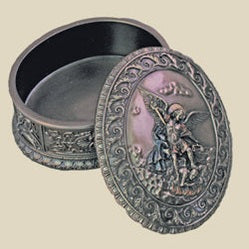 St. Michael Box Cold-Cast Bronze 3.75X4.5"