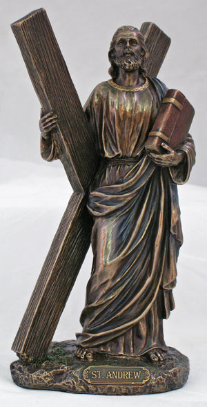 St.Andrew Lightly Hand-Painted Cold Cast Bronze 8" - SALE