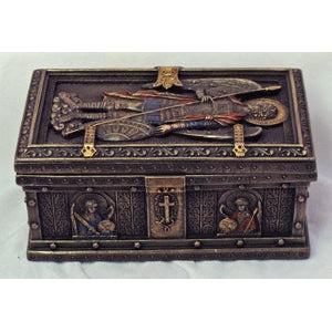 St. Michael Icon Box Hand-Painted Cold-Cast Bronze 5-inch