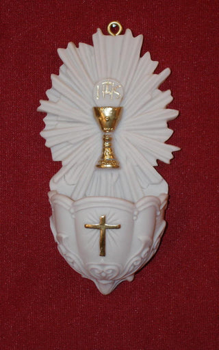 First Communion Font White Alabaster 5" - SALE