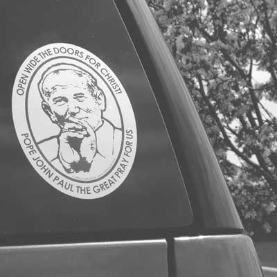 Pope John Paul II Vinyl Transparent Silver Decal