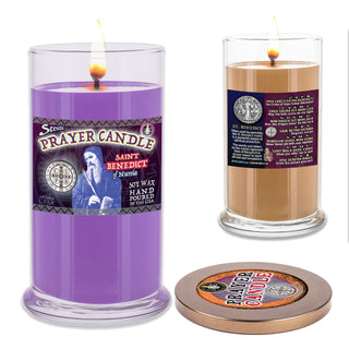 St. Benedict Scented Prayer Candle - Deluxe Pillar Jar