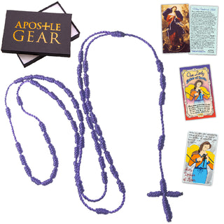 Our Lady Undoer of Knots Cord Rosary Gift Set - Purple