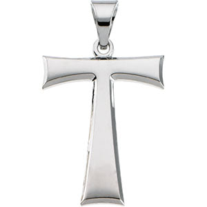 14K White Gold Tau Cross Pendant at Catholic Shop