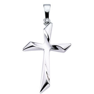 14K White Gold Cross Pendant