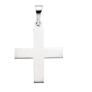 14K White Gold Greek Cross Pendant
