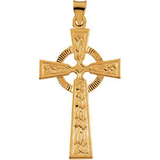 14K Yellow Gold Fancy Celtic Cross Pendant