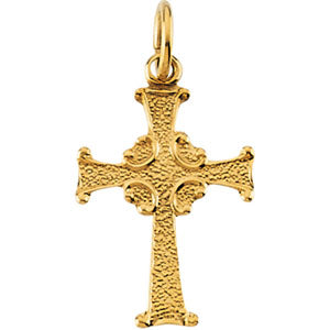 14K Yellow Gold Childs Cross Pendant