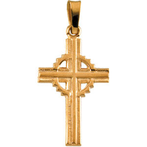 14K Yellow Gold Fancy Cross Pendant