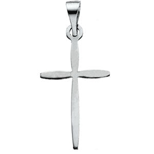 14K White Gold Cross Pendant