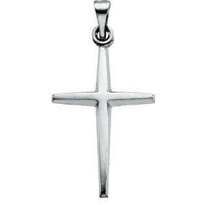 14K White Gold Cross Pendant