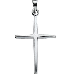 14K White Gold Cross Pendant