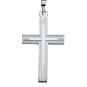 Sterling Silver Extra Heavy Cross Pendant with Chain at Catholic Shop