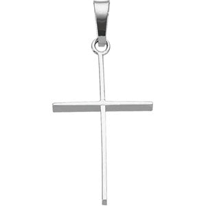 14K White Gold Cross Pendant
