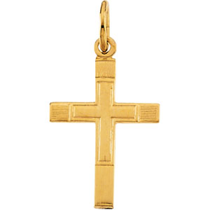 14K Yellow Gold Childs Cross Pendant