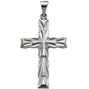 14K White Gold Cross Pendant