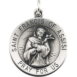 Sterling Silver St. Francis Of Assisi Medal with Chain at Catholic Shop
