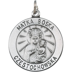14K Yellow Gold Matka Boska Pendant