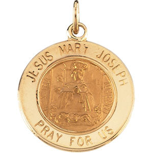 14K Yellow Gold Jesus,Mary,Joseph Pendant