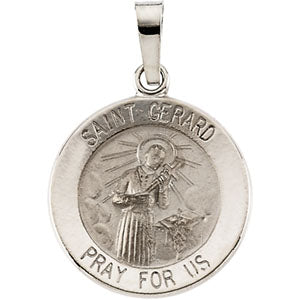 14K White Gold St. GeraRound Pendant