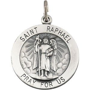 Sterling Silver St. Raphael Pendant with Chain