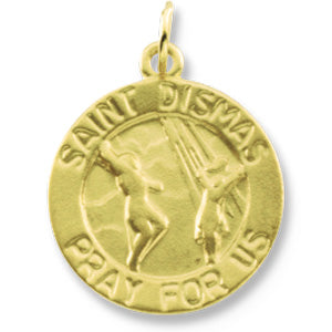 14K Yellow Gold Saint Dismas Medal at Catholic Shop