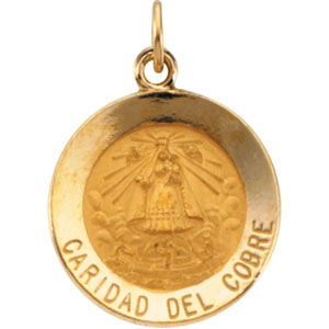 14K Yellow Gold Caridad Del Cobre Pendant