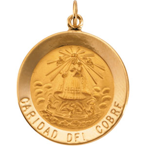 14K Yellow Gold Caridad Del Cobre Pendant