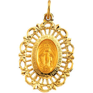 14K Yellow Gold Miraculous Medal