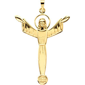 14K Yellow Gold Risen Christ Pendant